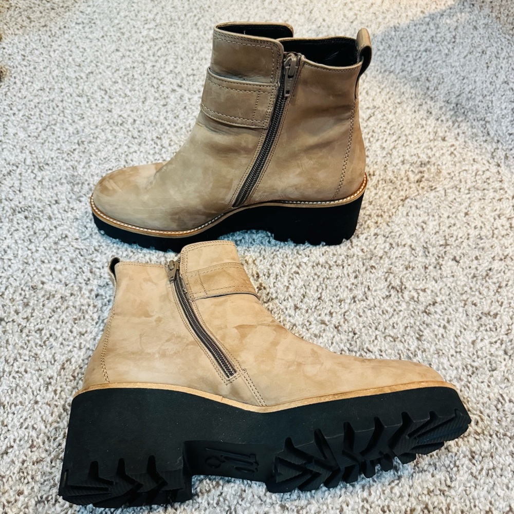NWOB Paul Green Tan Nubuck Leather Buckle Ankle Dynamic Boot EU 4.5/US 7 - Picture 5 of 10